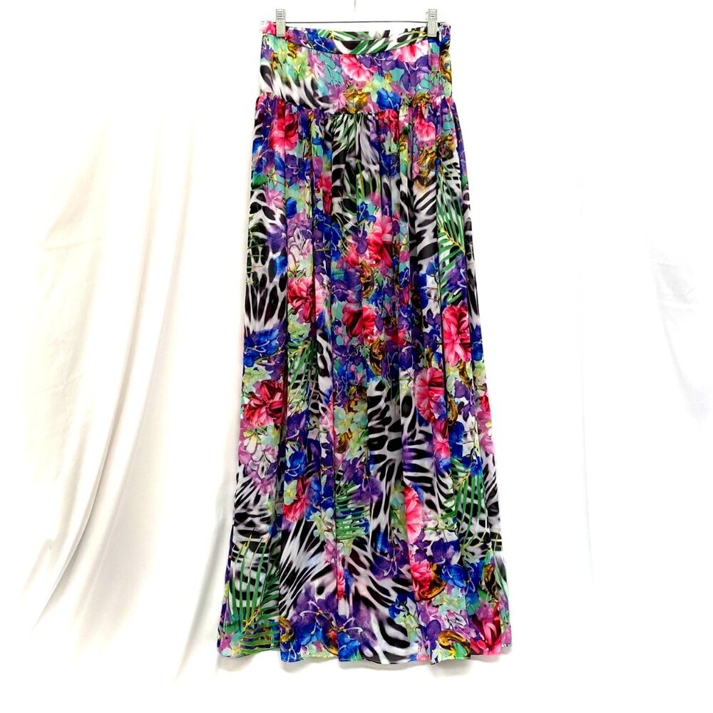 NWT! Boston Proper Lined Floral Animal Print Maxi Skirt 2 Indie Sleaze Festival